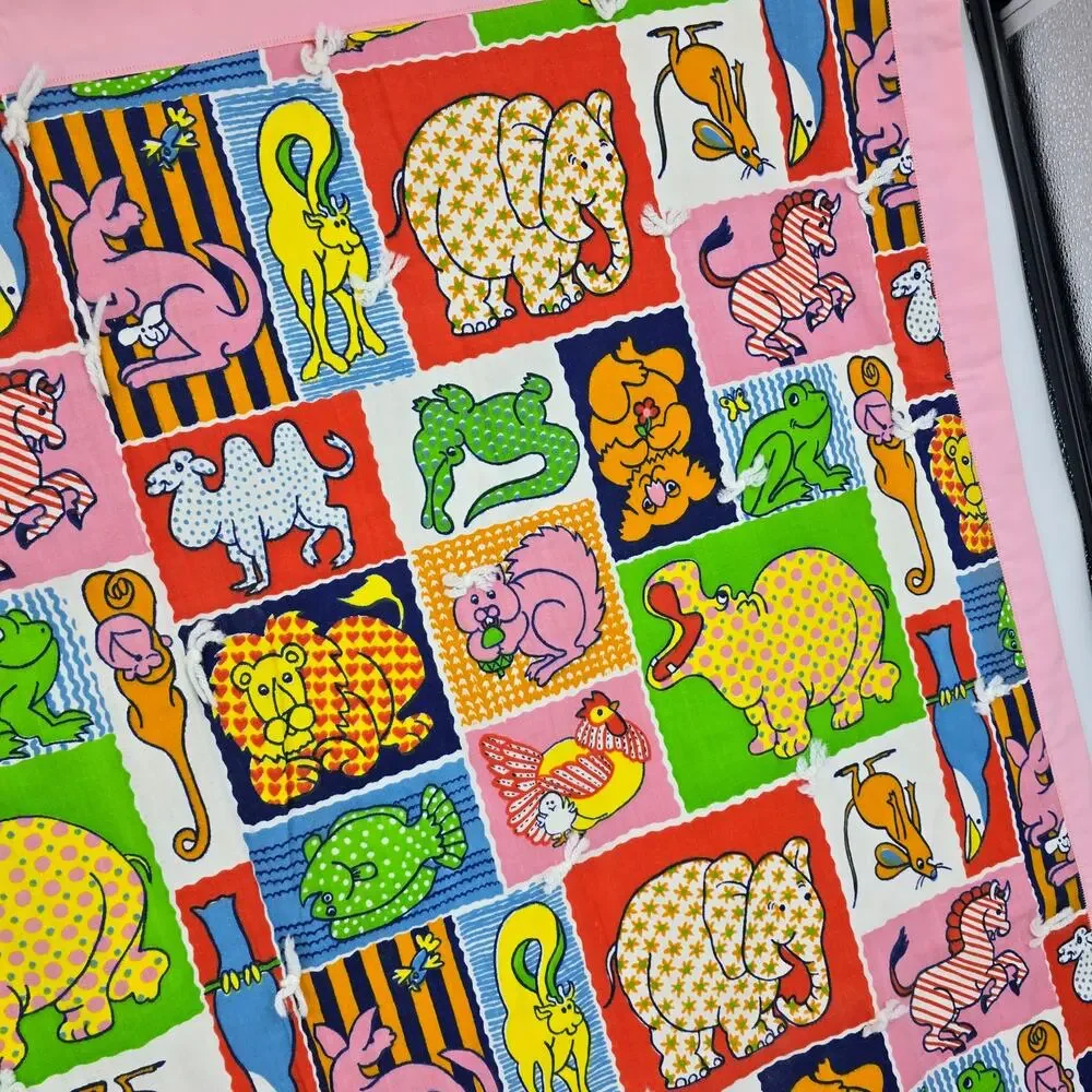 Vintage Retro Storybook Animal Quilt | Whimsical Folk‎ Nursery